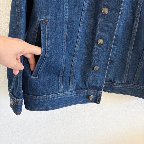 The Creme Shop Denim Jacket Unisex Medium Oscar Jeans Embroidered Blue Cotton - Picture 7 of 14